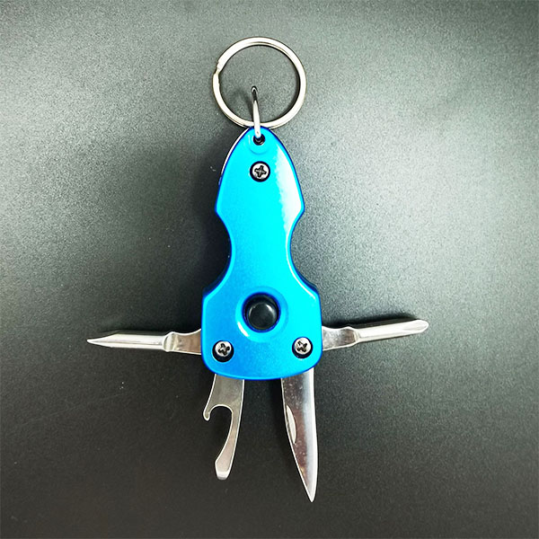 6 in 1 Multifunctional Tool Outdoor Product Keychain Small Knife Awl CrossSlot Screwdriver Bottle Opener